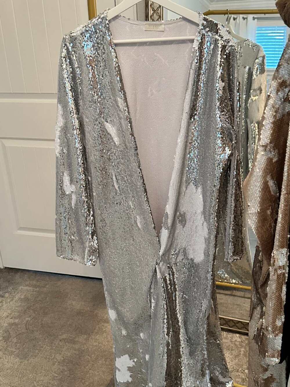Blanka The Label Silver Sequin Jacket L